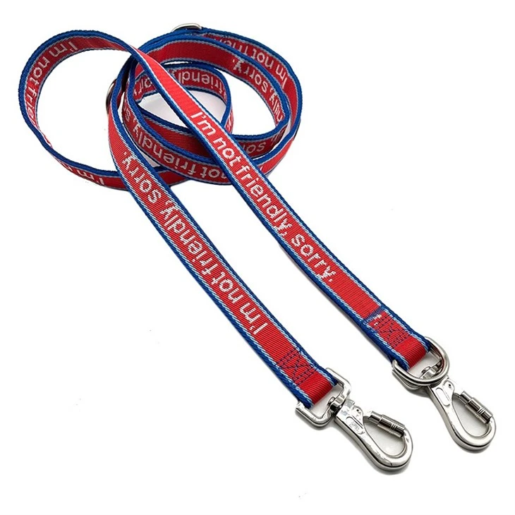 Branded Jacquard Multi-Function Dog Leash – Custom Width/Color Pet Walking Gear
